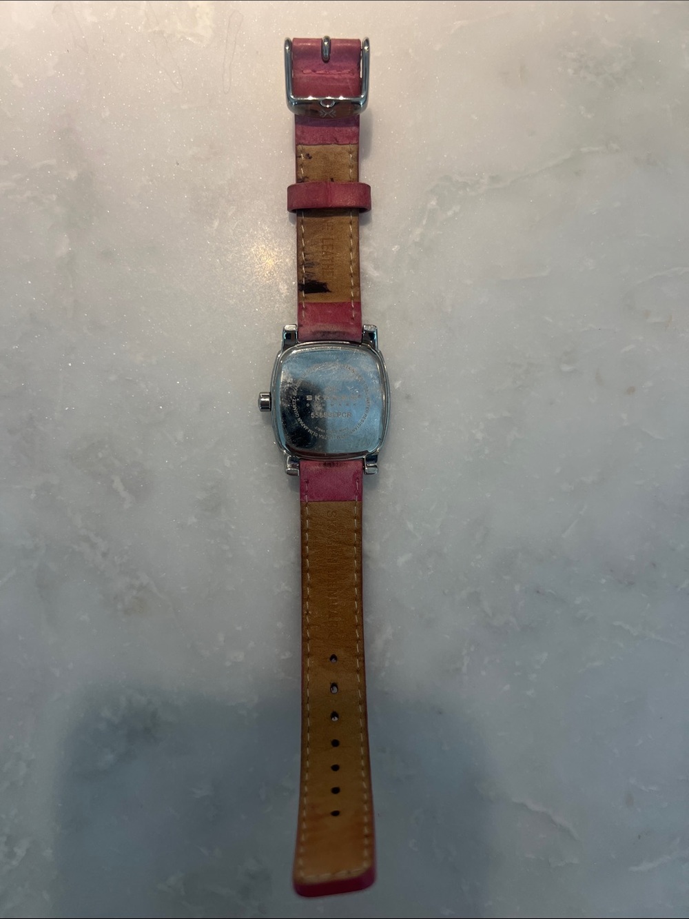 Skagen Pink Leather Strap Watch with Crystal Accent - Picture 3 of 4